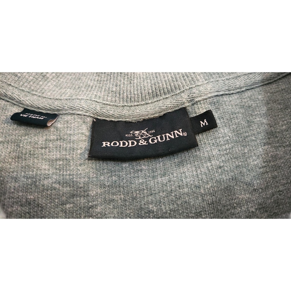 Rodd & Gunn Mens M Sage 100% Australian Cotton 1/4 Zip Sweatshirt Dog Logo - Picture 3 of 4
